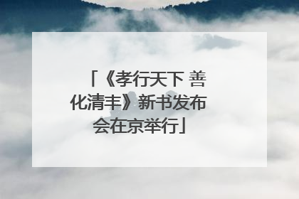 《孝行天下 善化清丰》新书发布会在京举行