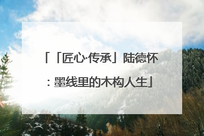 「匠心·传承」陆德怀：墨线里的木构人生