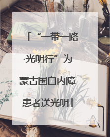 “一带一路·光明行”为蒙古国白内障患者送光明