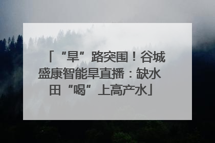 “旱”路突围！谷城盛康智能旱直播：缺水田“喝”上高产水