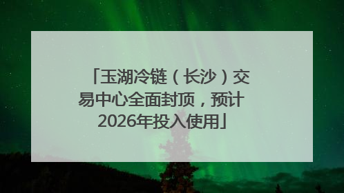 玉湖冷链（长沙）交易中心全面封顶，预计2026年投入使用