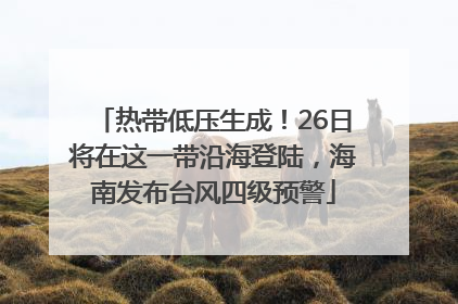 热带低压生成！26日将在这一带沿海登陆，海南发布台风四级预警