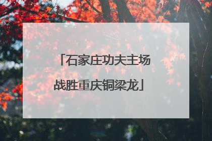 石家庄功夫主场战胜重庆铜梁龙