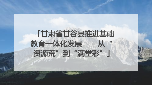 甘肃省甘谷县推进基础教育一体化发展——从“资源荒”到“满堂彩”