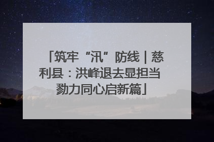筑牢“汛”防线｜慈利县：洪峰退去显担当 勠力同心启新篇