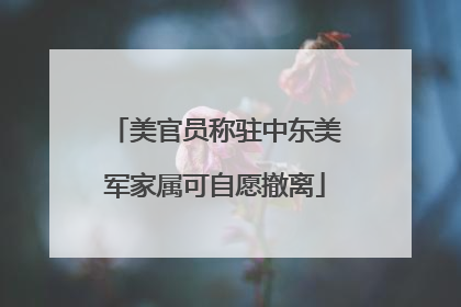 美官员称驻中东美军家属可自愿撤离
