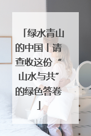 绿水青山的中国丨请查收这份“山水与共”的绿色答卷