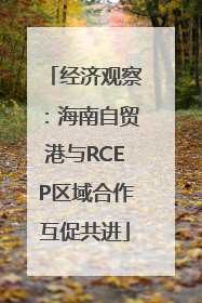 经济观察：海南自贸港与RCEP区域合作互促共进