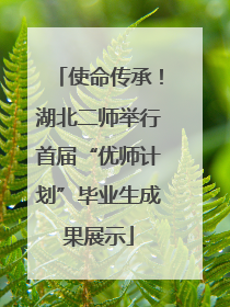 使命传承！湖北二师举行首届“优师计划”毕业生成果展示