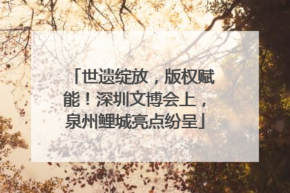 世遗绽放，版权赋能！深圳文博会上，泉州鲤城亮点纷呈