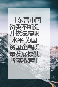 东营市国资委不断提升依法履职水平 为国资国企高质量发展提供坚实保障