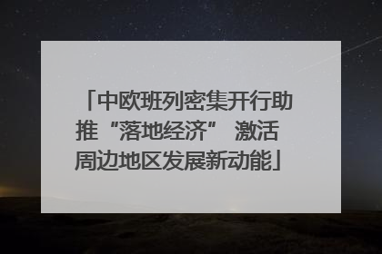 中欧班列密集开行助推“落地经济” 激活周边地区发展新动能