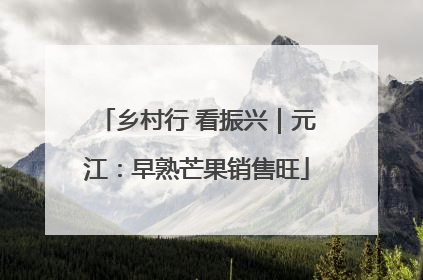 乡村行 看振兴｜元江：早熟芒果销售旺