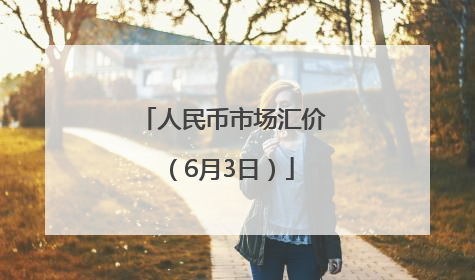 人民币市场汇价（6月3日）