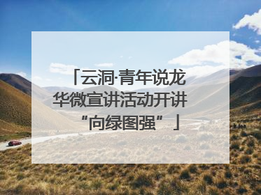 云洞·青年说龙华微宣讲活动开讲“向绿图强”