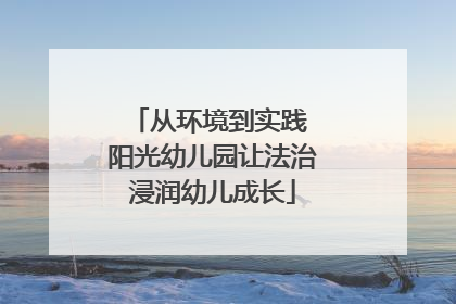 从环境到实践 阳光幼儿园让法治浸润幼儿成长