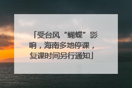 受台风“蝴蝶”影响，海南多地停课，复课时间另行通知