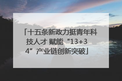 十五条新政力挺青年科技人才 赋能“13+34”产业链创新突破