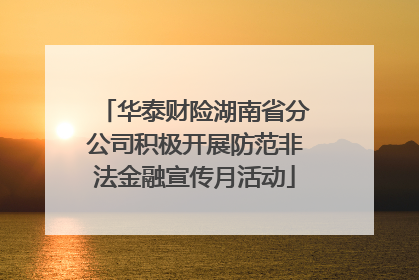 华泰财险湖南省分公司积极开展防范非法金融宣传月活动