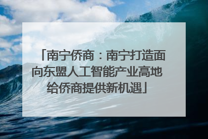南宁侨商：南宁打造面向东盟人工智能产业高地给侨商提供新机遇