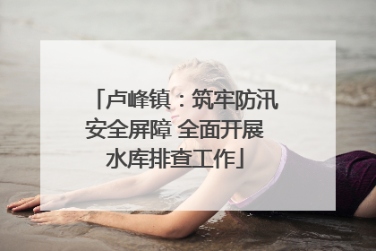 卢峰镇：筑牢防汛安全屏障 全面开展水库排查工作
