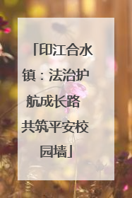 印江合水镇：法治护航成长路 共筑平安校园墙