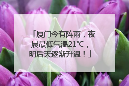 厦门今有阵雨，夜晨最低气温21℃，明后天逐渐升温！