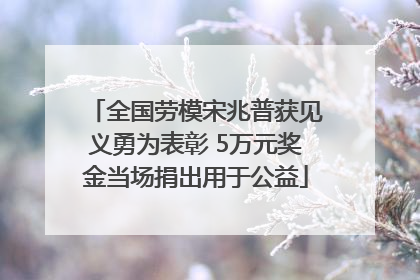 全国劳模宋兆普获见义勇为表彰 5万元奖金当场捐出用于公益