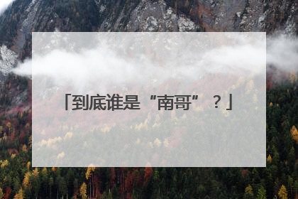 到底谁是“南哥”？