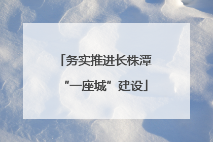 务实推进长株潭“一座城”建设
