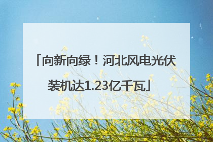 向新向绿！河北风电光伏装机达1.23亿千瓦