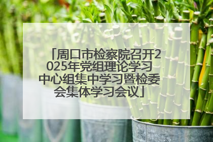 周口市检察院召开2025年党组理论学习中心组集中学习暨检委会集体学习会议