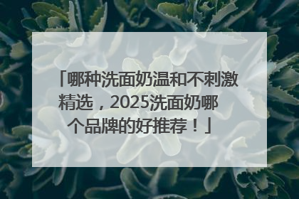 哪种洗面奶温和不刺激精选，2025洗面奶哪个品牌的好推荐！