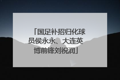 国足补招归化球员侯永永、大连英博前锋刘祝润
