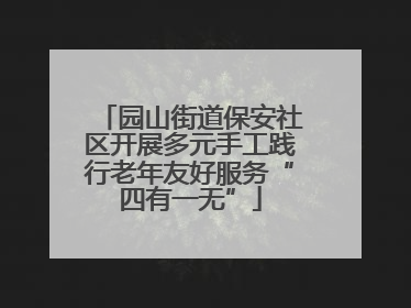 园山街道保安社区开展多元手工践行老年友好服务“四有一无”