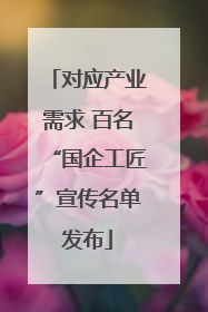 对应产业需求 百名“国企工匠”宣传名单发布