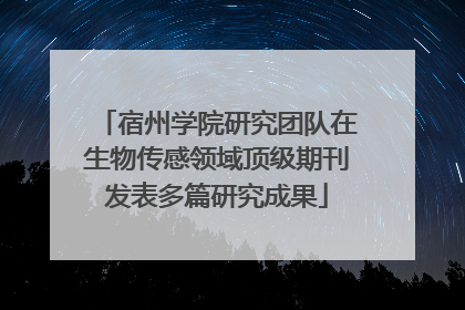 宿州学院研究团队在生物传感领域顶级期刊发表多篇研究成果