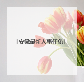 安徽最新人事任免