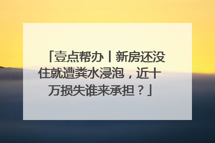 壹点帮办丨新房还没住就遭粪水浸泡，近十万损失谁来承担？