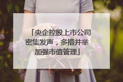 央企控股上市公司密集发声，多措并举加强市值管理