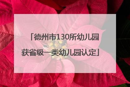 德州市130所幼儿园获省级一类幼儿园认定