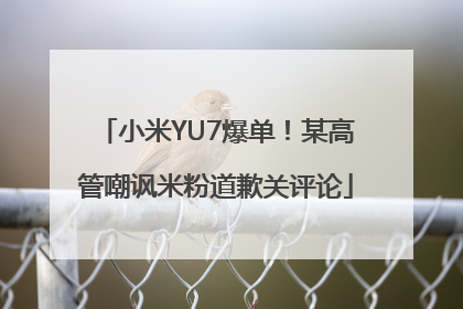 小米YU7爆单！某高管嘲讽米粉道歉关评论