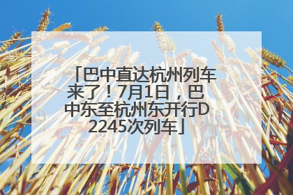巴中直达杭州列车来了！7月1日，巴中东至杭州东开行D2245次列车