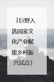 巨野入选国家文化产业赋能乡村振兴试点