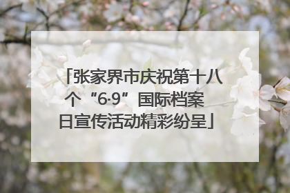 张家界市庆祝第十八个“6·9”国际档案日宣传活动精彩纷呈