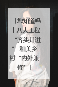 您知道吗丨八大工程“齐头并进” 和美乡村“内外兼修”