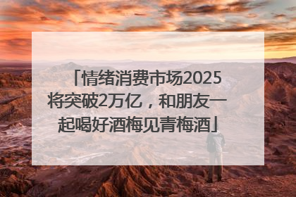 情绪消费市场2025将突破2万亿，和朋友一起喝好酒梅见青梅酒