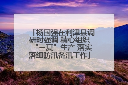 杨国强在利津县调研时强调 精心组织“三夏”生产 落实落细防汛备汛工作