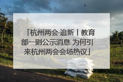 杭州两会·追新丨教育部一则公示消息 为何引来杭州两会会场热议