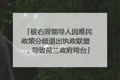 极右翼领导人因难民政策分歧退出执政联盟，导致荷兰政府垮台